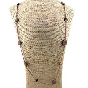 Vintage Carolee Rose Gold Crystal Disc Necklace